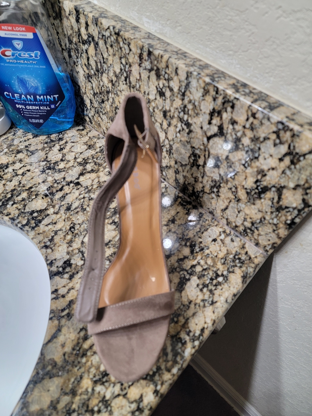 Women's Taupe Suede Open-Toe Ankle-Strap Sandal